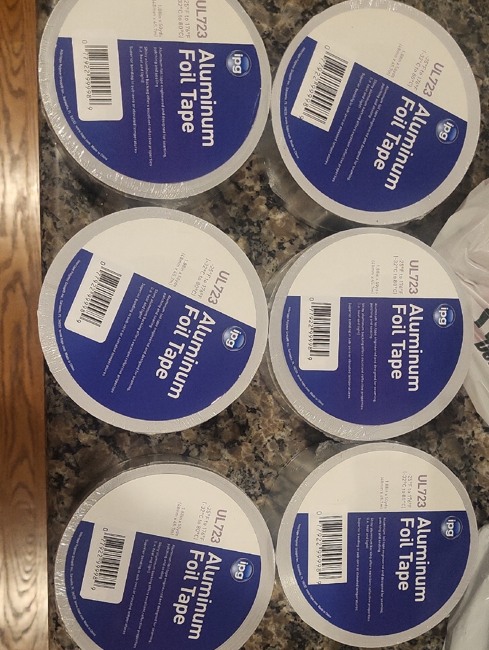 Aluminum Foil Tape Lot Of 6 Each 1.88 Inches X 50 Yards New Sealed